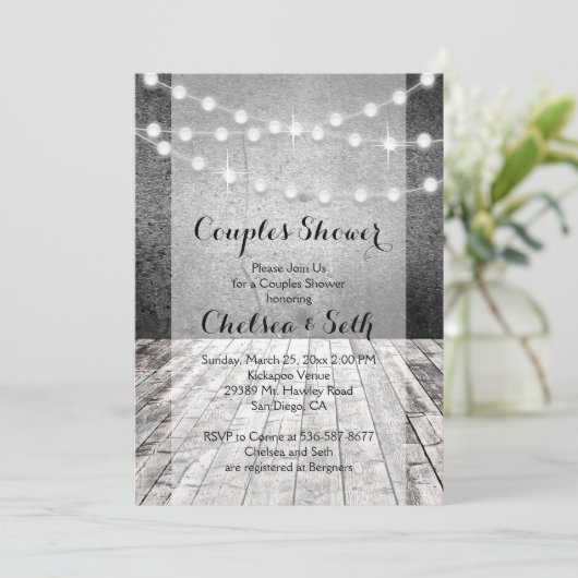 String van Lichten Rustieke Houten Achtergrond Kaart (Staand voorkant)