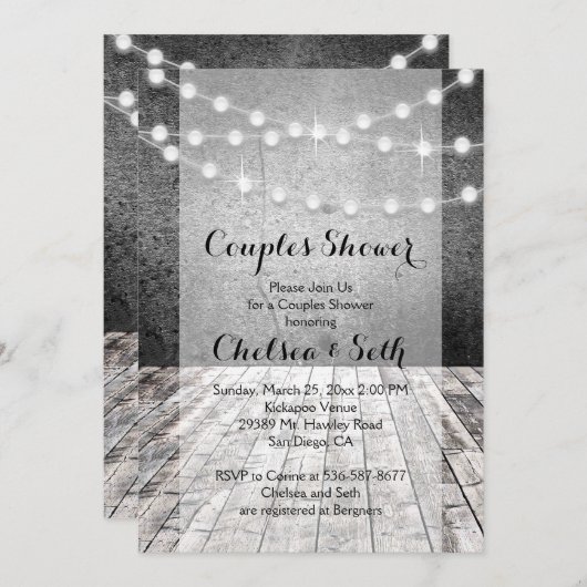 String van Lichten Rustieke Houten Achtergrond Kaart (Voorkant / Achterkant)