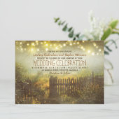 String van lichten rustieke land bruiloft uitnodig kaart (Staand voorkant)