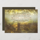 String van lichten rustieke land bruiloft uitnodig kaart (Voorkant / Achterkant)