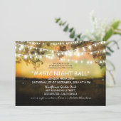 String van lichten rustieke Prom nacht Uitnodiging (Staand voorkant)