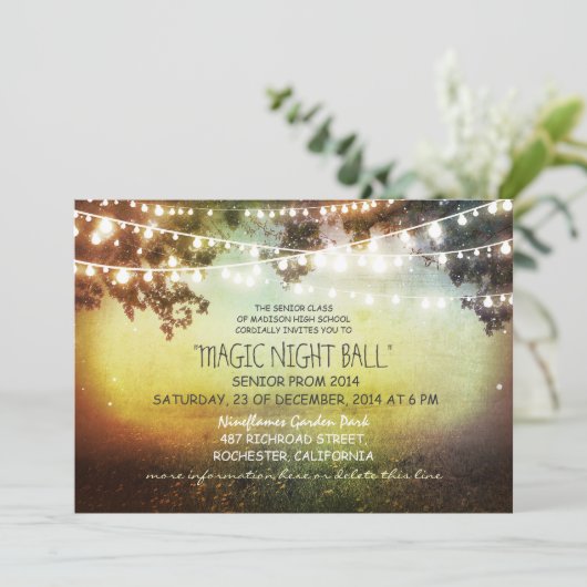 String van lichten rustieke Prom Uitnodigingen (Staand voorkant)