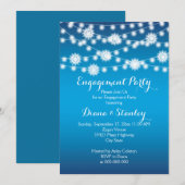 String van lichten sneeuwvlokken bruiloft verlovin kaart (Voorkant / Achterkant)