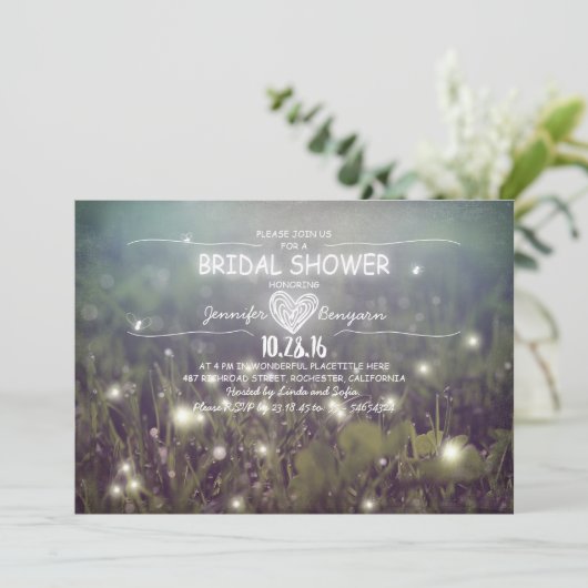 String van lichten vuurvliegjes rustiek vrijgezell kaart (Staand voorkant)