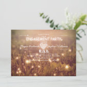 String van lichten vuurvliegjes rustieke verloving kaart (Staand voorkant)