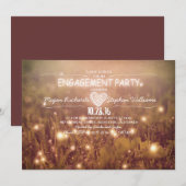 String van lichten vuurvliegjes rustieke verloving kaart (Voorkant / Achterkant)