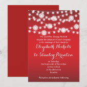 String van lichten & witte sneeuwvlokken rode brui kaart (Voorkant / Achterkant)