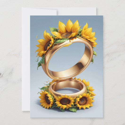 String van lichten Zonnebloem bruiloft uitnodiging (Voorkant)