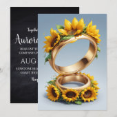 String van lichten Zonnebloem bruiloft uitnodiging (Voorkant / Achterkant)