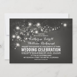String van lichten Zwart & Wit bruiloft Uitnodigen Kaart
