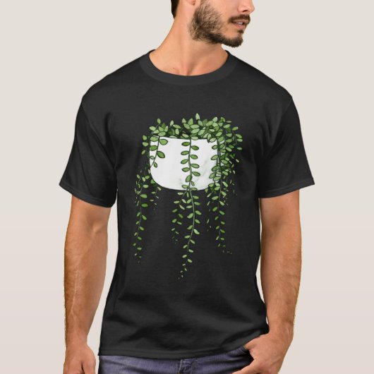 String van parels kralen Curio Rowleyanus Bloei T-shirt (Voorkant)