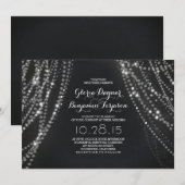 String verlichting Achtergrond Romantische bruilof Kaart (Voorkant / Achterkant)