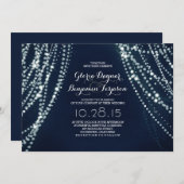 String verlichting Achtergrond Romantische bruilof Kaart (Voorkant / Achterkant)