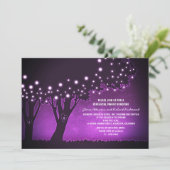 String verlichting boom rustieke paarse repetitie  kaart (Staand voorkant)
