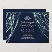 String verlichting chique repetitie diner uitnodig kaart (Voorkant / Achterkant)