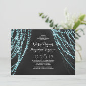 String verlichting chique repetitie diner uitnodig kaart (Staand voorkant)