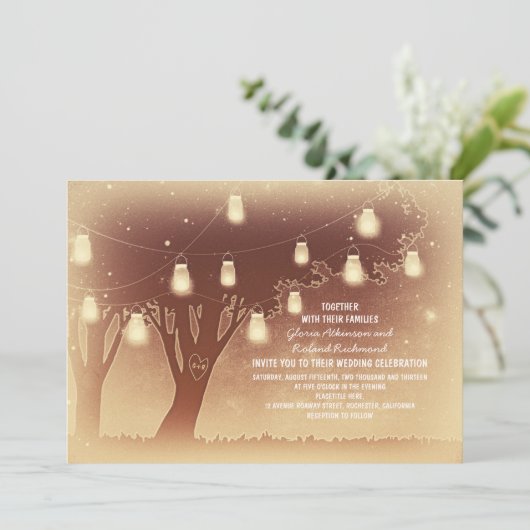 String verlichting metselaar potten boom rustieke  kaart (Staand voorkant)