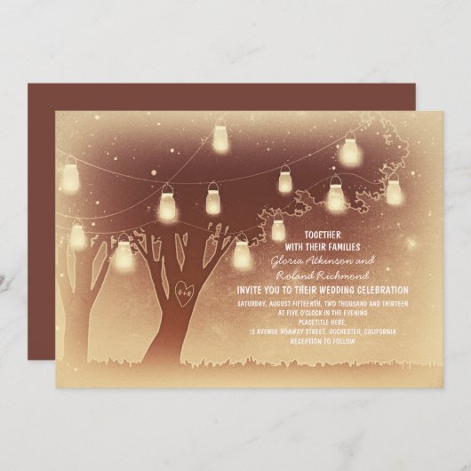 String verlichting metselaar potten boom rustieke  kaart (Voorkant / Achterkant)