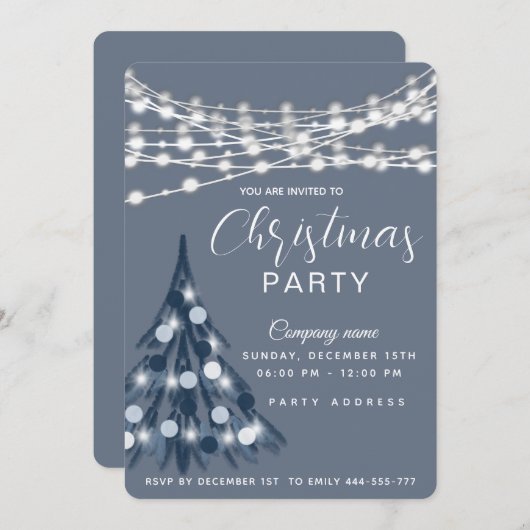 String verlichting moderne corporate kerstfeest kaart (Voorkant / Achterkant)