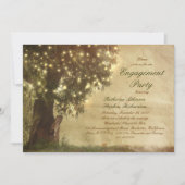 String verlichting oude boom rustieke verlovingsfe kaart (Voorkant)