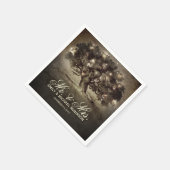 String verlichting oude eikenboom rustieke bruilof servetten (Hoek)