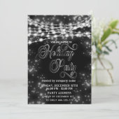 String verlichting zwart wit corporate Holiday par Kaart (Staand voorkant)