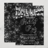 String verlichting zwart wit corporate Holiday par Kaart (Voorkant / Achterkant)