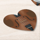 Stringed instrument Cello Viola Violin Heart Kartonnen Onderzetters (Gekanteld)