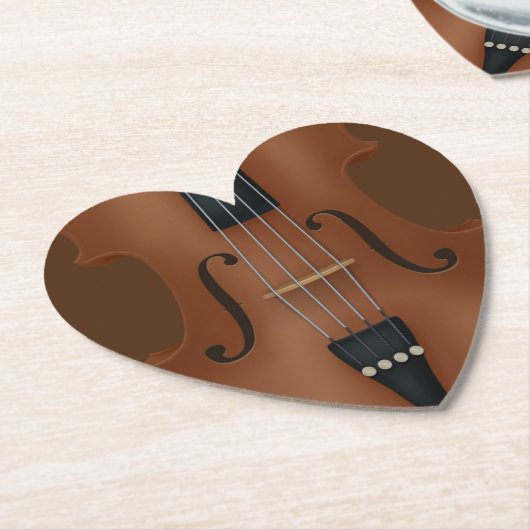 Stringed instrument Cello Viola Violin Heart Kartonnen Onderzetters (Gekanteld)
