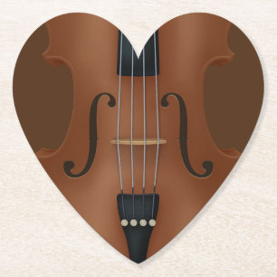Stringed instrument Cello Viola Violin Heart Kartonnen Onderzetters