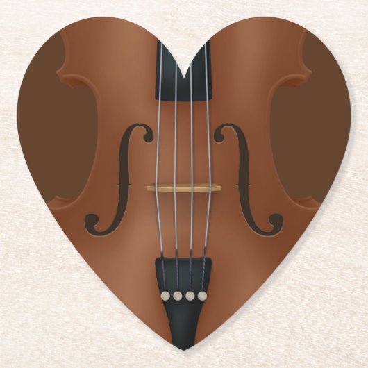 Stringed instrument Cello Viola Violin Heart Kartonnen Onderzetters (Voorkant)