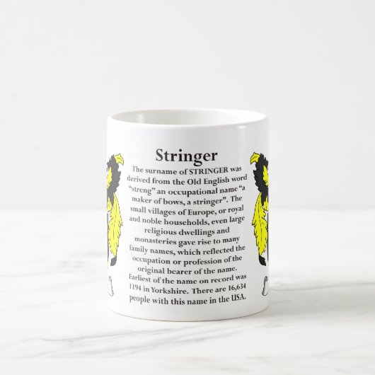 Stringer Family Coat of Arms Koffiemok (Center)