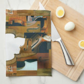 Stringet instrumentpatchwork Kijk Collage Theedoek (Quarter Fold)