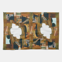 Stringet instrumentpatchwork Kijk Collage Theedoek