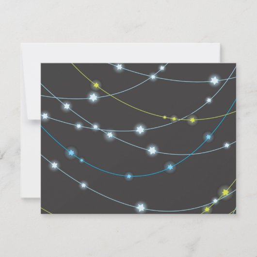 STRINGS- EN STARTBar Mitzvah Reply Card RSVP Kaartje (Voorkant)