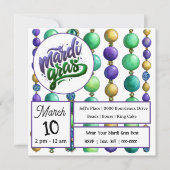 Strings of Colorful Mardi Gras Beads Kaart (Voorkant)