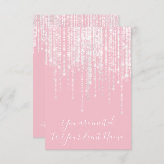 Strings Pink Sweet 16th 15th Bridal Spark Girly Kaart (Voorkant / Achterkant)