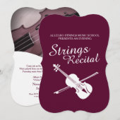 Strings recital viool klassieke muziek uitnodiging (Voorkant / Achterkant)