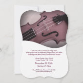 Strings recital viool klassieke muziek uitnodiging (Achterkant)