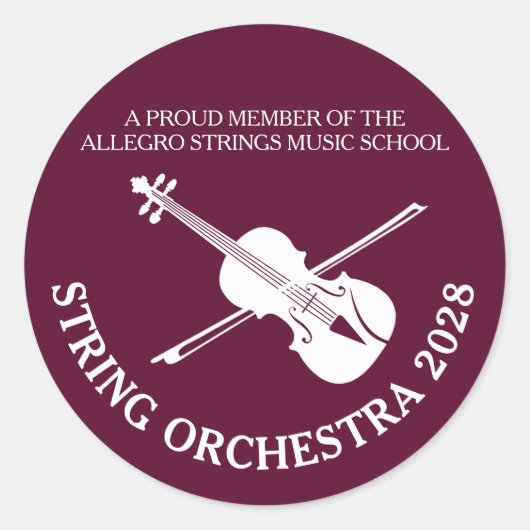 Strings school viool musical concert stickers (Voorkant)