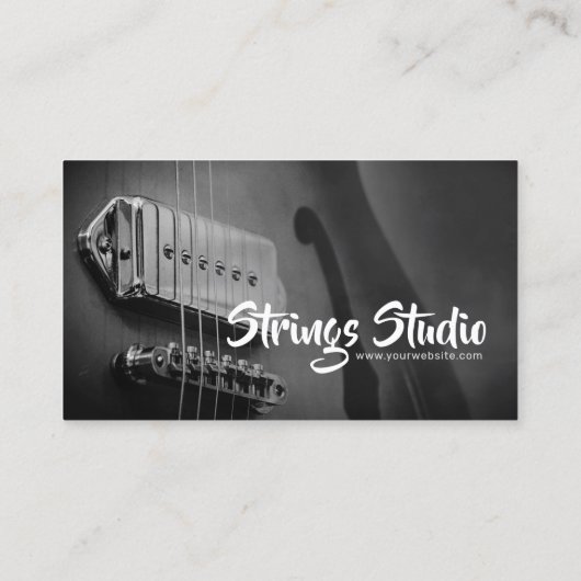 Strings Studio Guitar GreyAZ Visitekaartje (Achterkant)