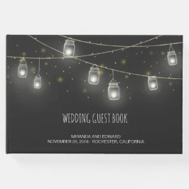 Strings van Mason Jars Fireflies Custom Bruiloft Gastenboek