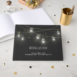 Strings van Mason Jars Fireflies Custom Bruiloft Gastenboek