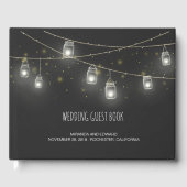 Strings van Mason Jars Fireflies Custom Bruiloft Gastenboek (Voorkant)