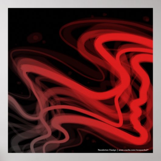 Stringy Red Abstract Poster (Voorkant)