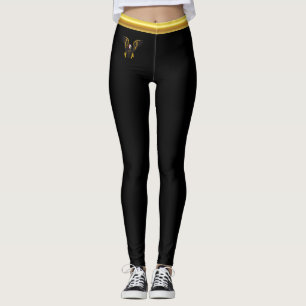 Strip Black and Gold adelaar met goud folie Leggings