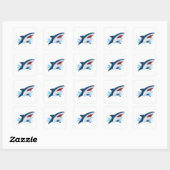 strip haai vierkante sticker (Vel)