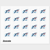 strip haai vierkante sticker (Vel)