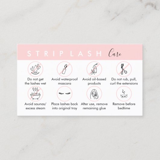 Strip Lash Aftercare Visitekaartje (Achterkant)