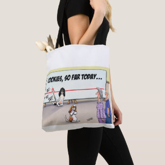 strip over twee honden die het aantal koekjes bijh tote bag